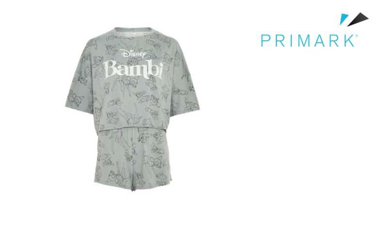 Pijama-corto-color-caqui-con-estampado-de-Bambi-de-Disney